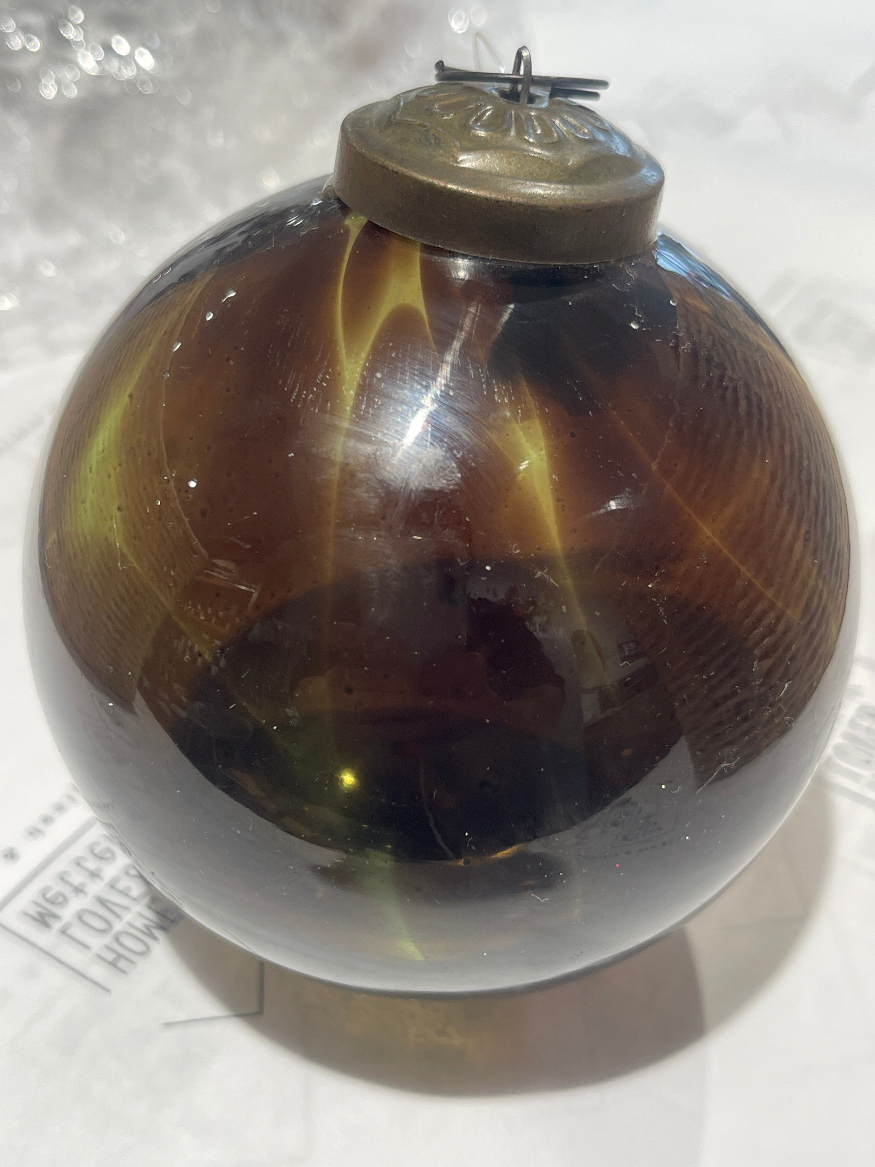 Hanging Glass Ball - Dark Tort - Small