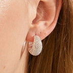Naomi Recycled Crystal Earrings - Silver Plated