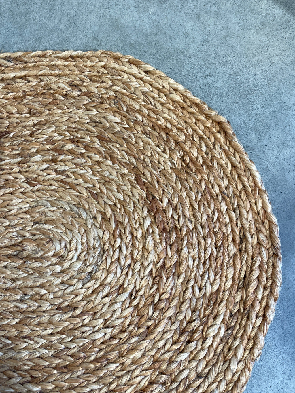 Jute Rug Braided Oval Natural Brown 60 x 90cm
