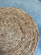 Jute Rug Braided Oval Natural Brown 60 x 90cm