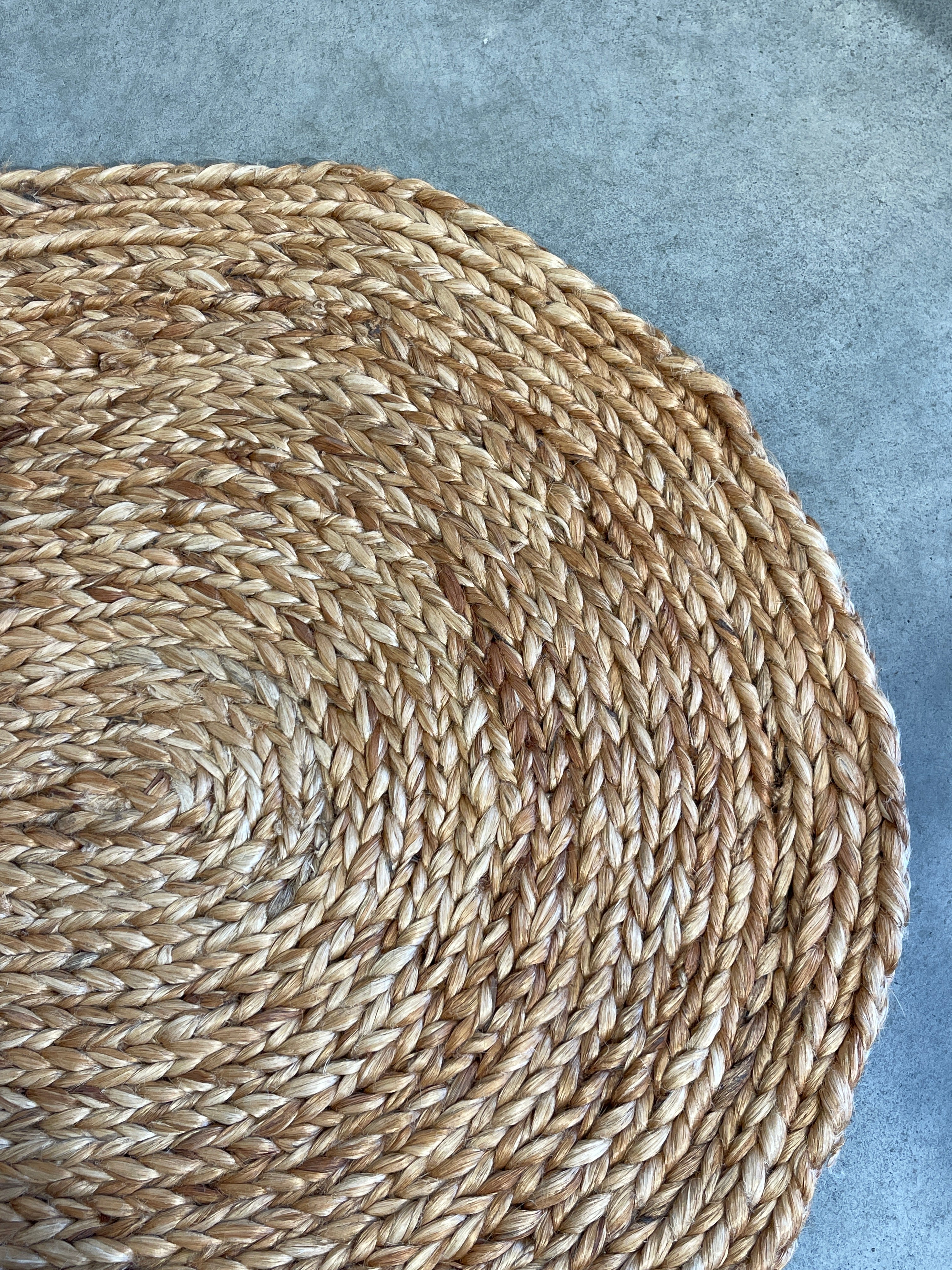 Jute Rug Braided Oval Natural Brown 60 x 90cm