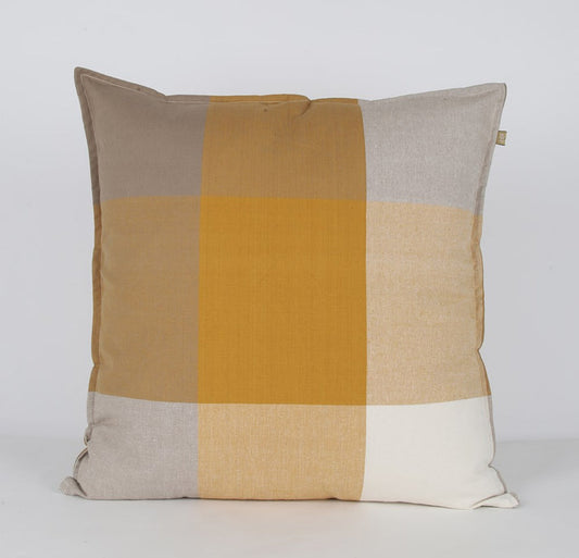 Giant Check Cushion Mustard 60x60cm