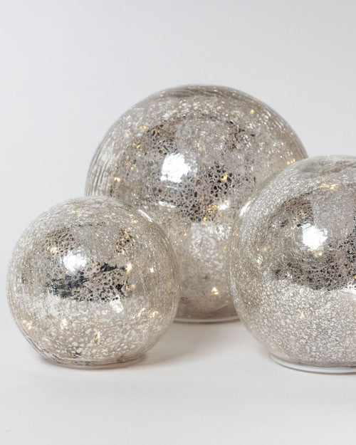 Crackle Silver Orb - 3 sizes