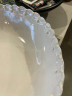 Magnolia Lane White Beaded Salad Bowl