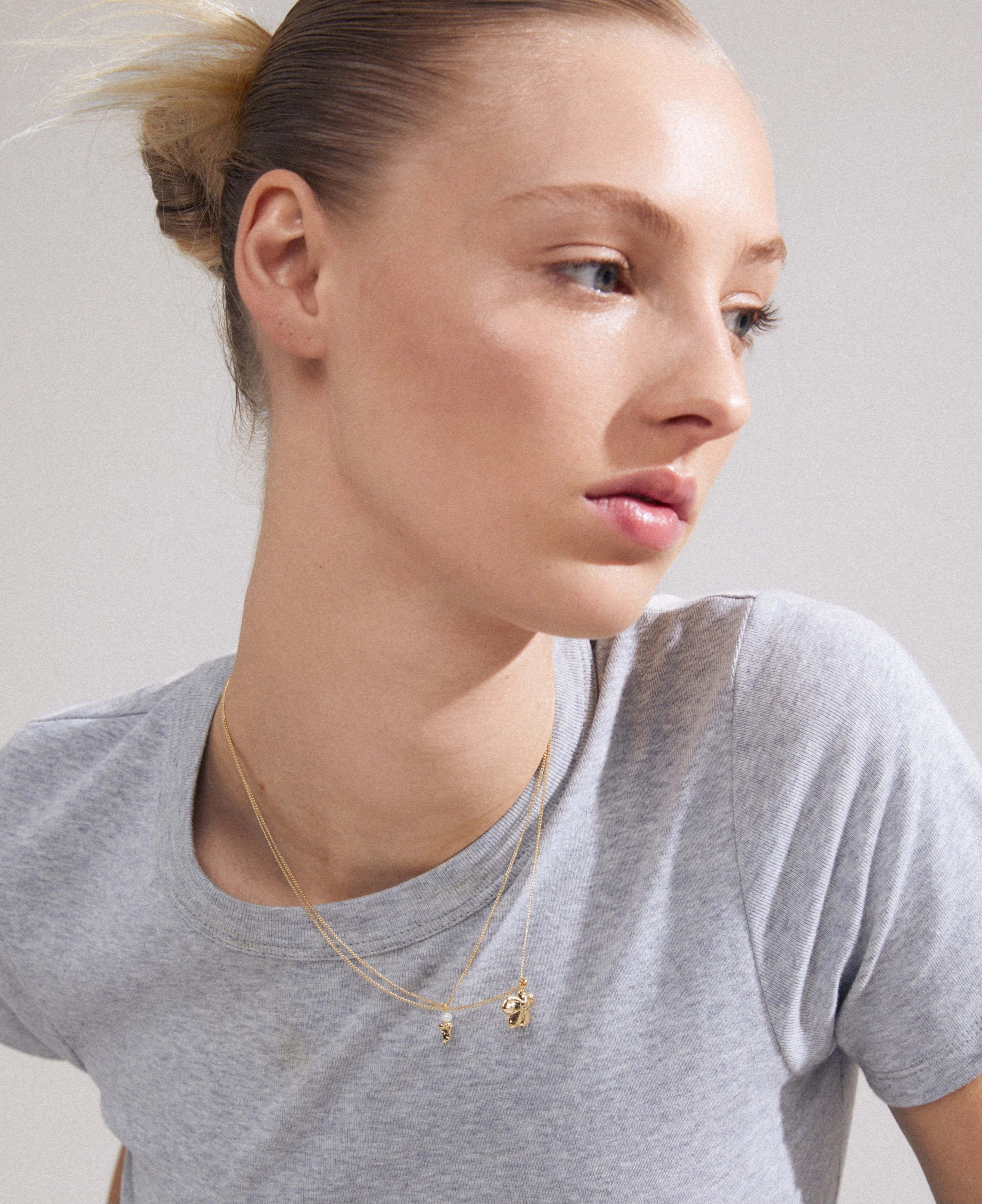 Zhuri Recycled Necklace 2-in-1 Set - Gold Plated