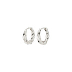 Taffy Recycled Medium Size Swirl Hoop Earrings - Silver Plated