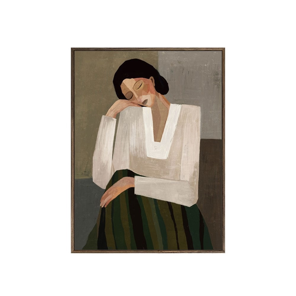 Rue - Hand painted Framed Canvas