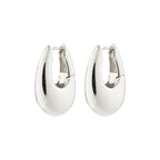Autumn Chunky Retro Hoop Earrings - Silver Plated