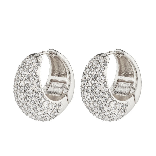 Naomi Recycled Crystal Earrings - Silver Plated