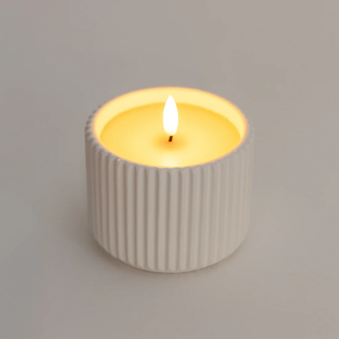Stellar Haus White Cement Blend 9cm AAA LED Candle