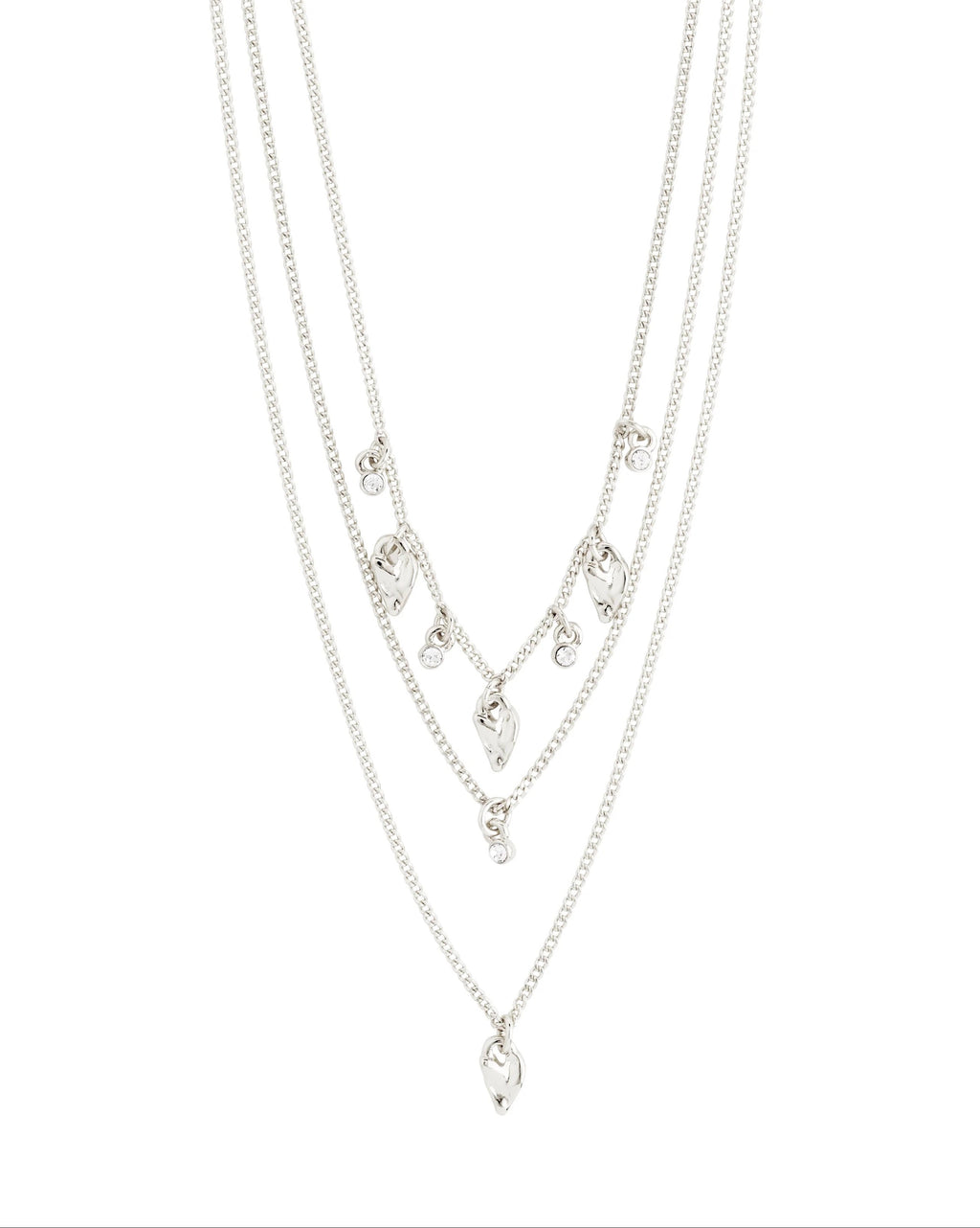 Jules Recycled Necklace - Silver Plated - Crystal