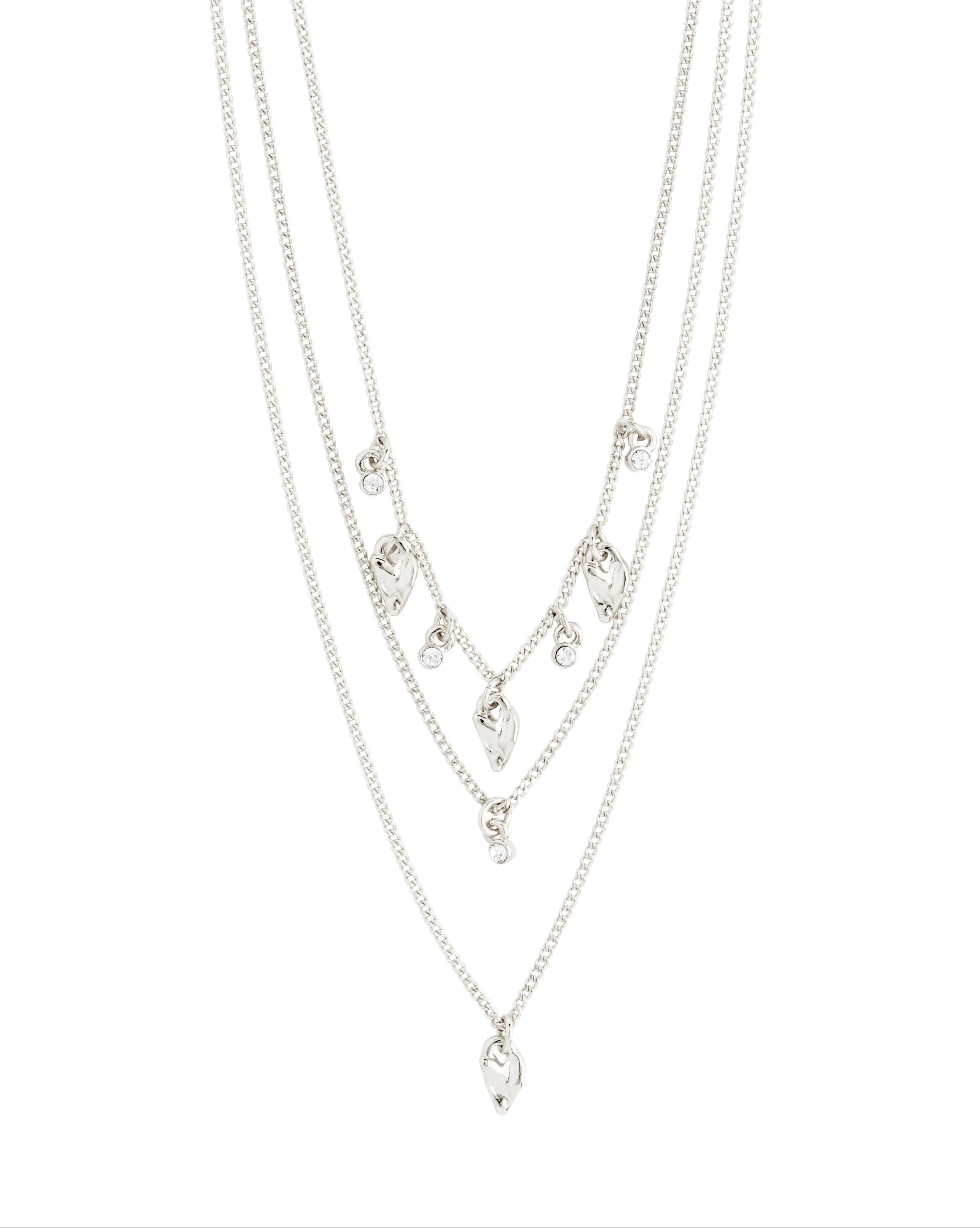 Jules Recycled Necklace - Silver Plated - Crystal