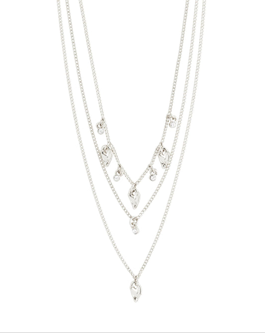 Jules Recycled Necklace - Silver Plated - Crystal