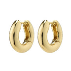 Aica Recycled Chunky Huggie Hoop Earrings - Gold Plated