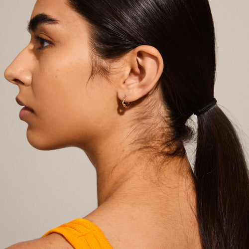 Taffy Recycled Small Size Swirl Hoop Earrings - Gold Plated