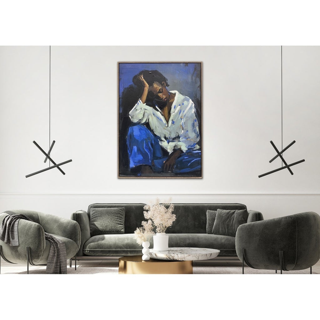 Lady in Blue Framed Art