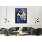 Lady in Blue Framed Art