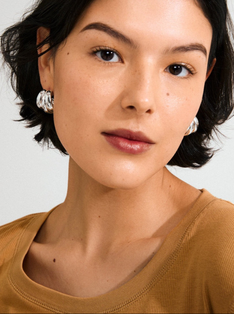 Damian Recycled Earrings - Silver Plated