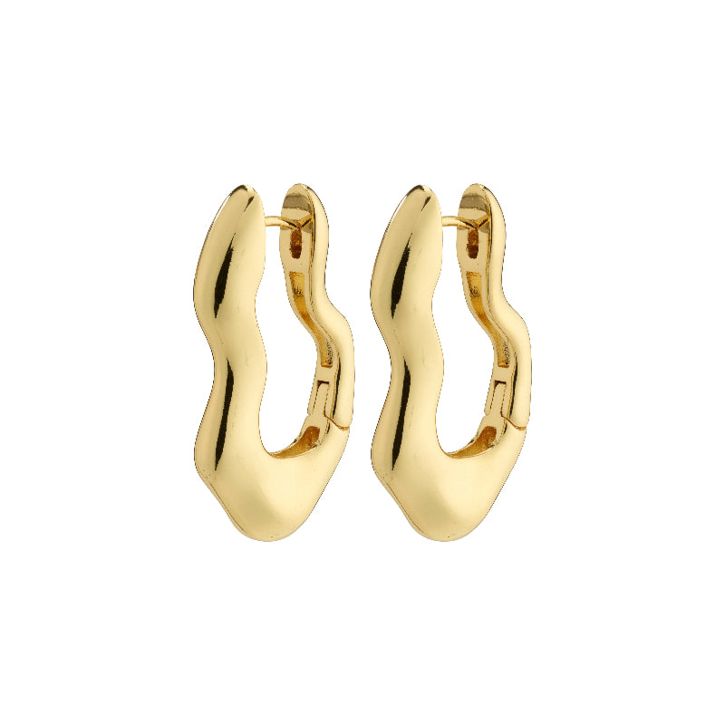 Loulia Recycled Wavy Earrings - Gold Plated