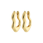 Loulia Recycled Wavy Earrings - Gold Plated