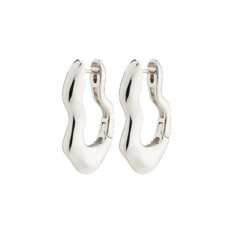 Loulia Recycled Wavy Earrings - Silver Plated