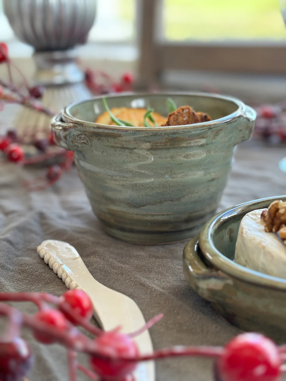 Magnolia Lane Chip & Cracker Bowl Green
