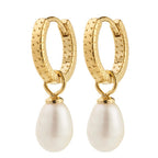 Elliana White Earrings - Gold Plated