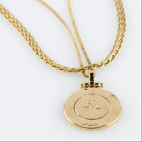 Nomad 2-in-1 coin necklace Gold-plated