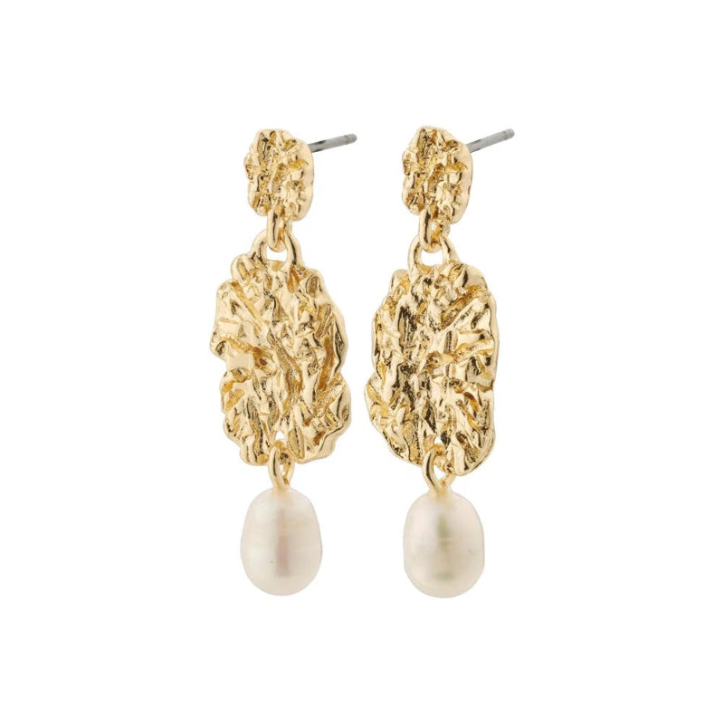 True Earrings Gold-plated White