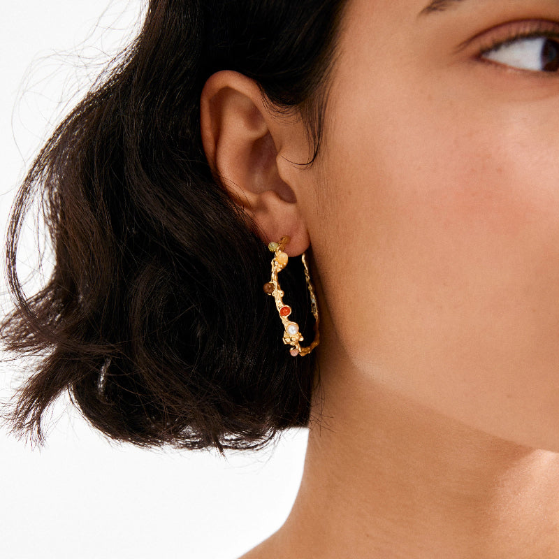 Iris Hoop Earrings - Gold Plated