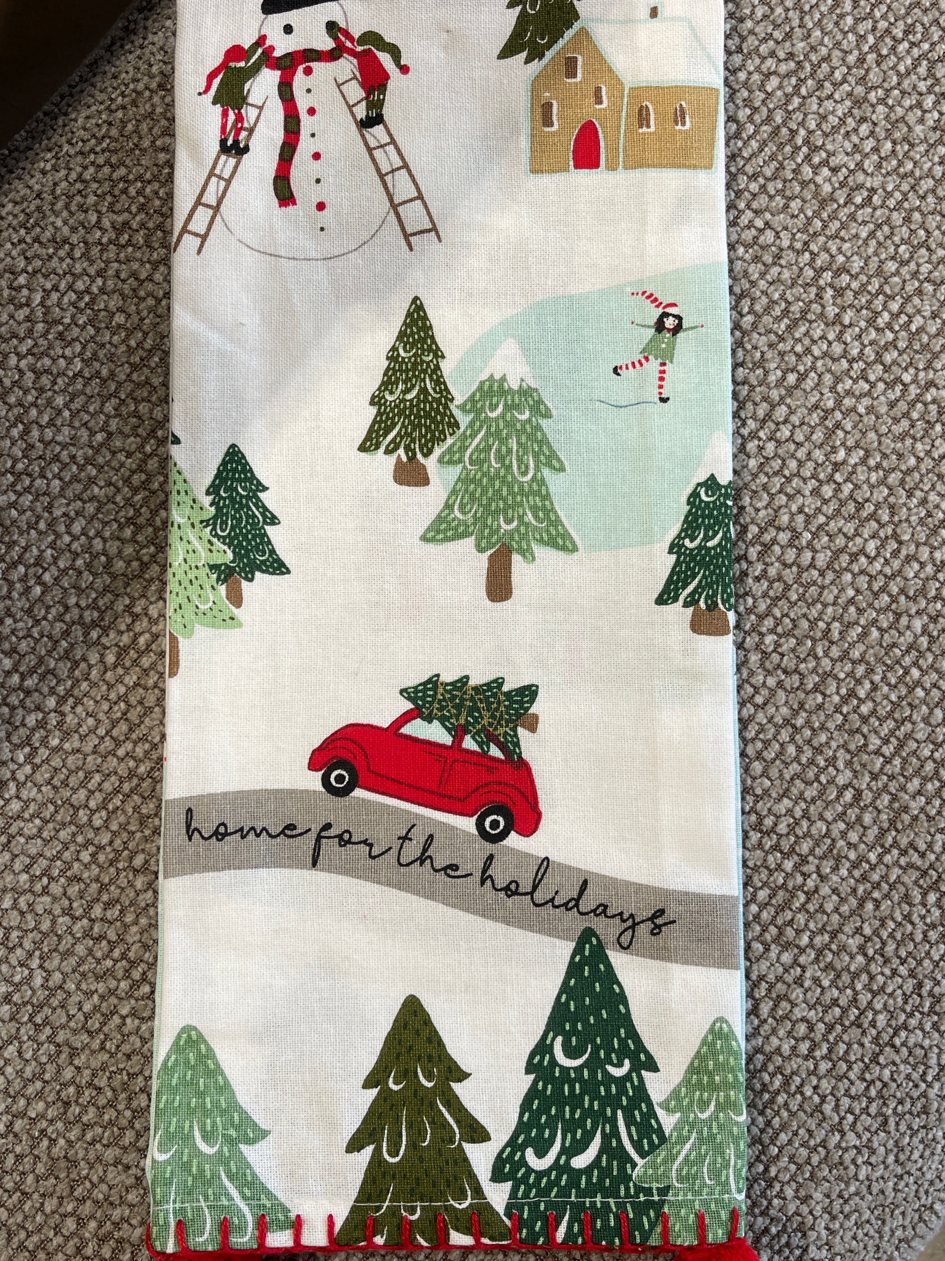 Home For the Holidays Christmas Tea Towel