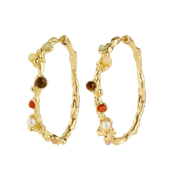 Iris Hoop Earrings - Gold Plated