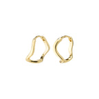 Alberte Organic Shape Hoop Earrings - Gold Plated