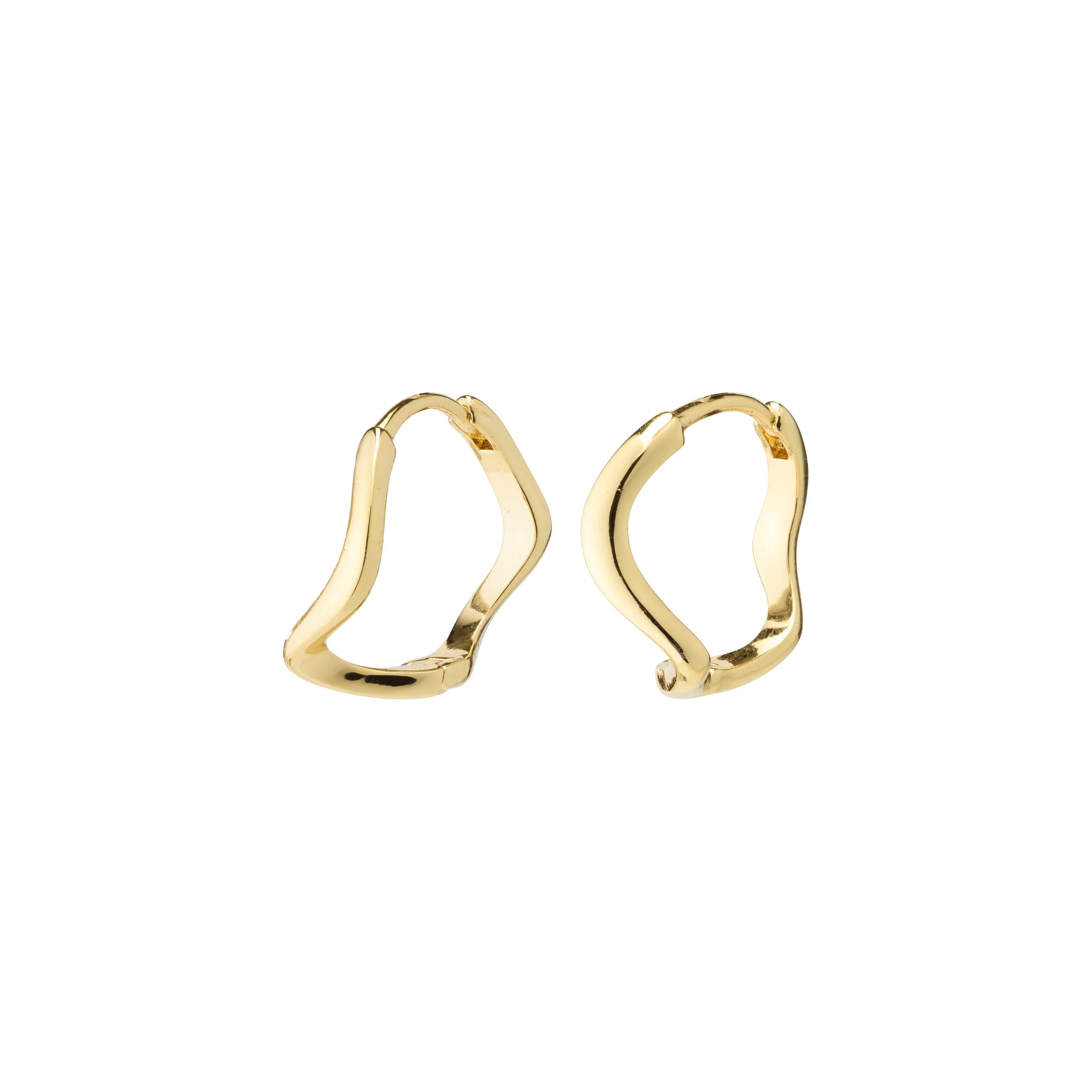 Alberte Organic Shape Hoop Earrings - Gold Plated