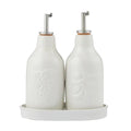 Olio/Aceto S/2 Bottles w/ Tray - White