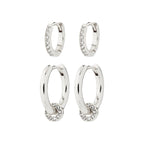 Scottie recycled earrings 2 in 1 set - Silver plated