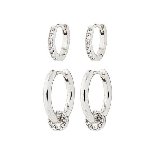 Scottie recycled earrings 2 in 1 set - Silver plated