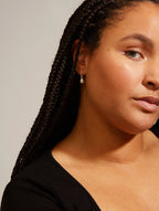 Berthe Recycled Pearl Hoop Earrings - Silver Plated