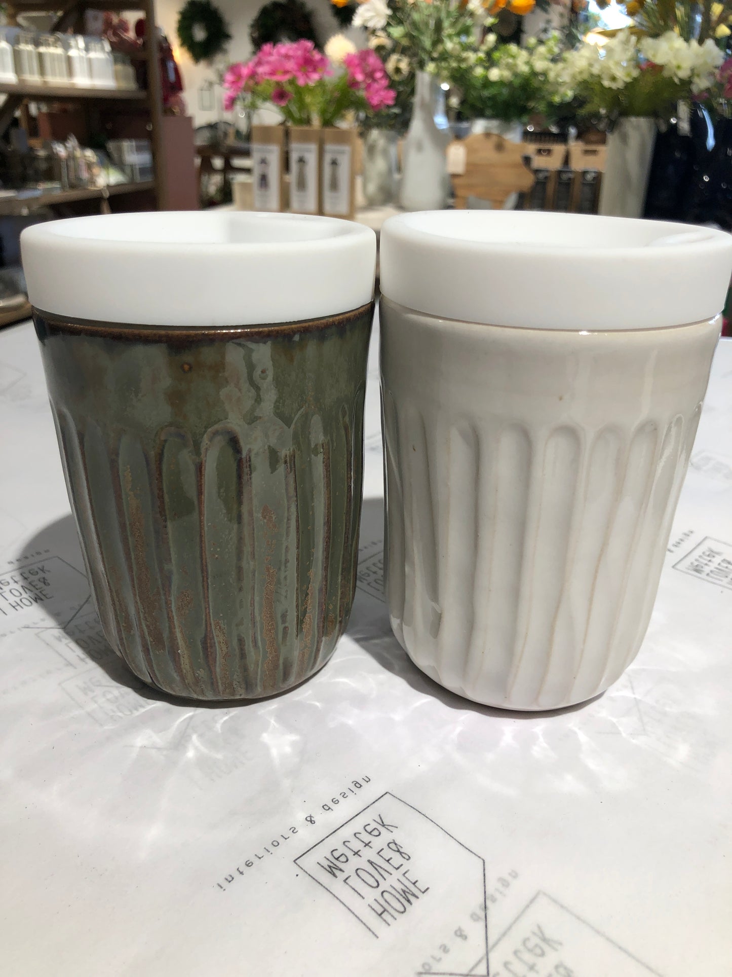 Magnolia Lane Ceramic Takeaway Cup