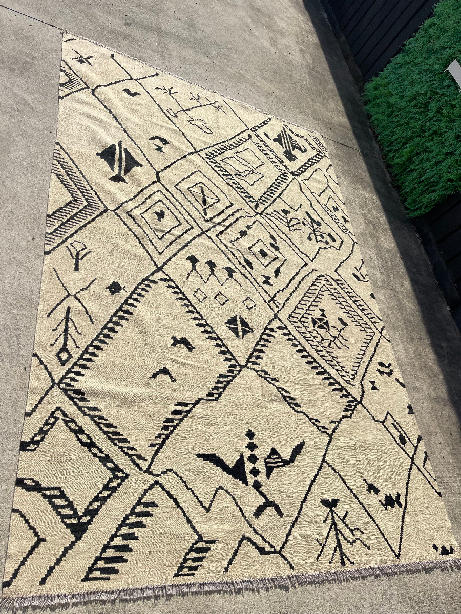Hand Knotted Afghan neutral Killim