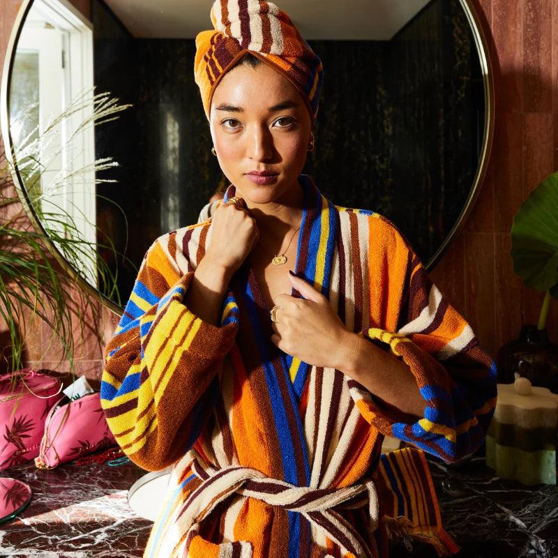 Sage and Clare Nicolette Towelling Robe M/L - Russet