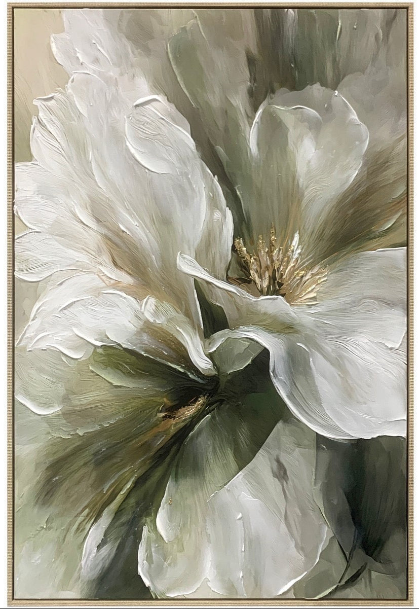 Flower in Green Framed Art