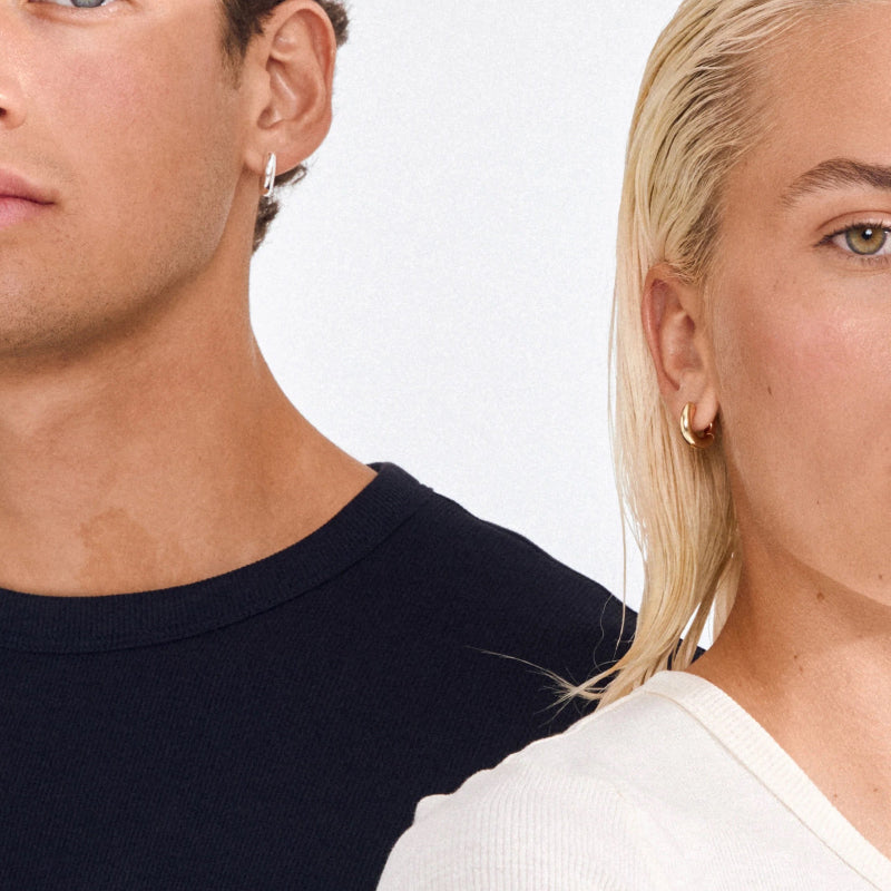 Aica Recycled Chunky Huggie Hoop Earrings - Gold Plated