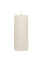 LED Ribbed Pillar Candle - Cream