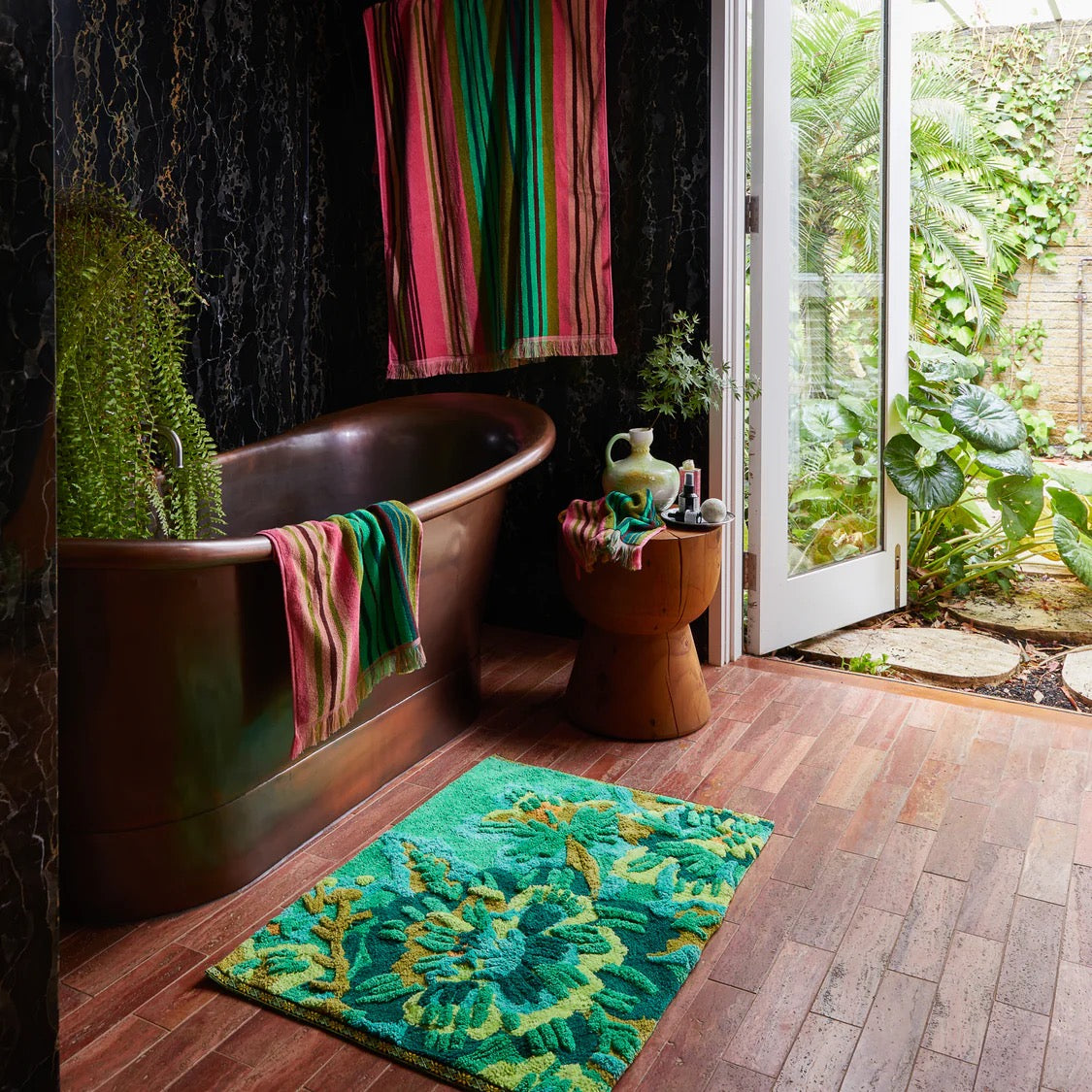 Sage and Clare Eliza Bath Mat - Spring Green