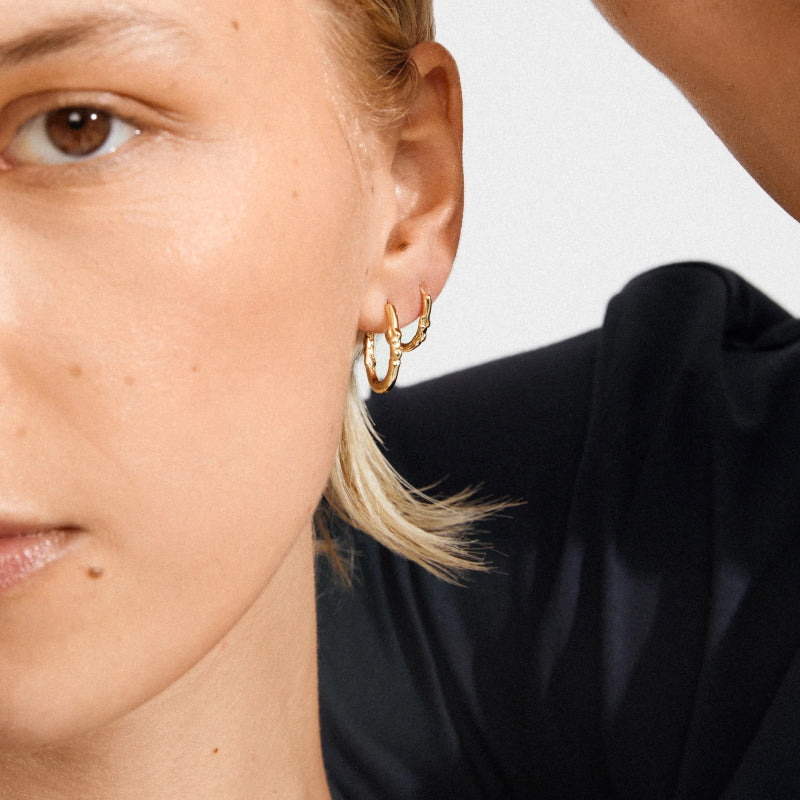 Sense Hoop Earrings 2n1 - Gold Plated