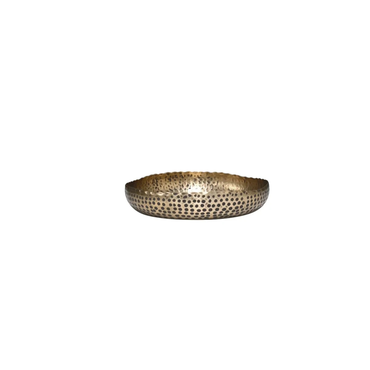 ANKARA Hammered Low Bowl - Vintage Brass Finish