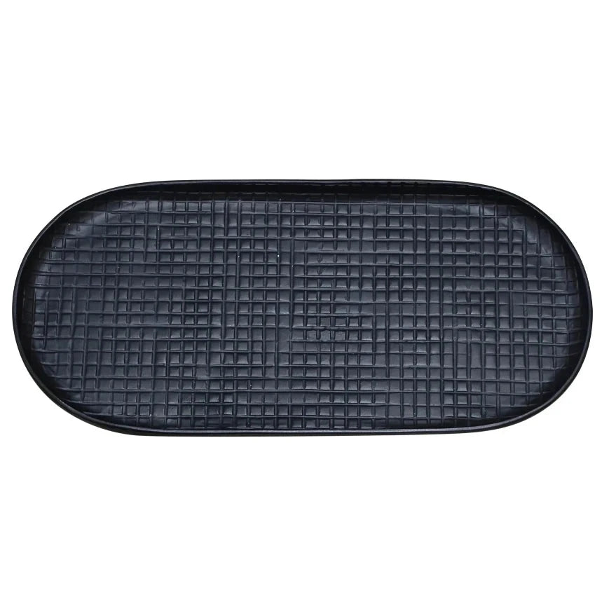 ANKARA Oval Small Tray - Black