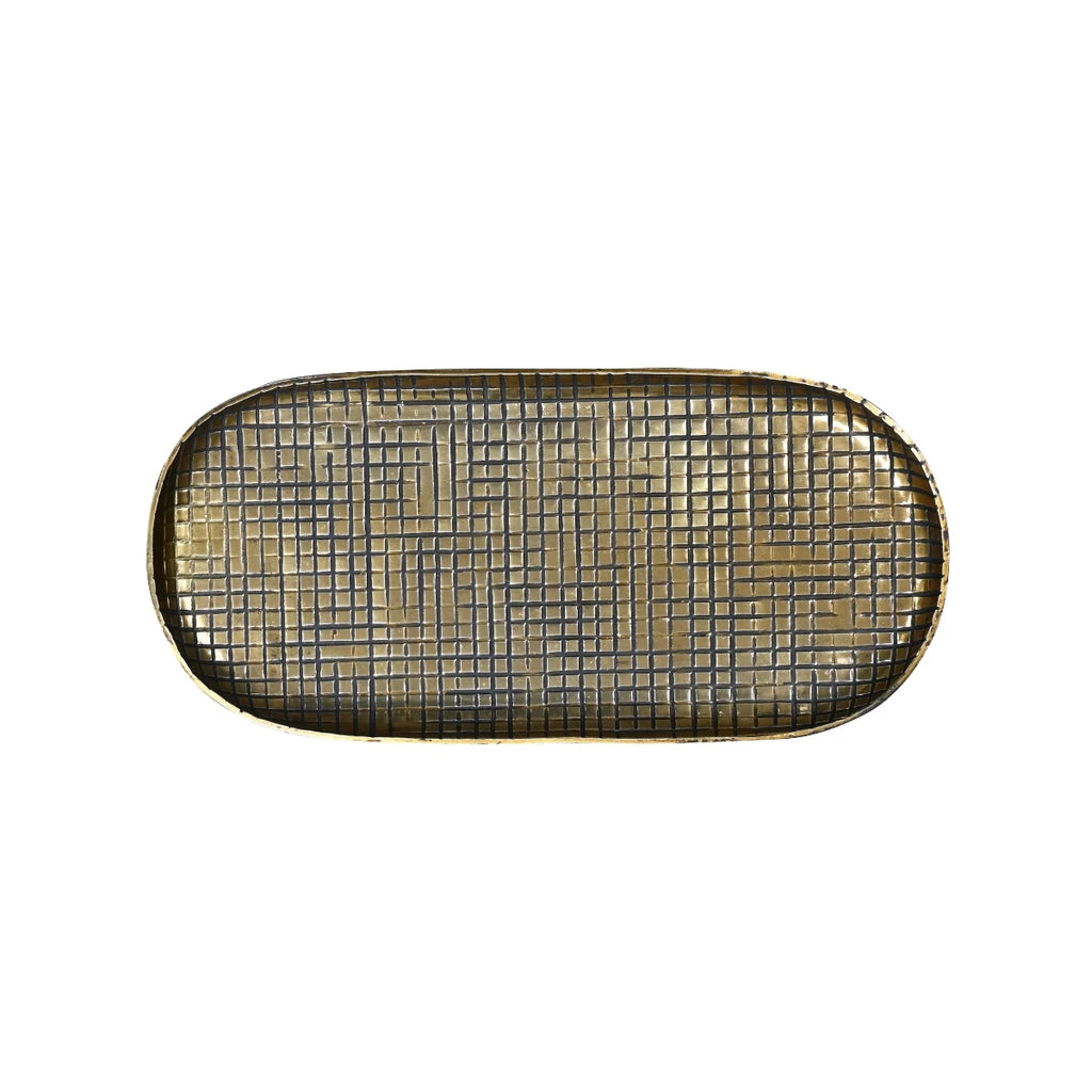 Ankara Oval Small Tray - Vintage Brass