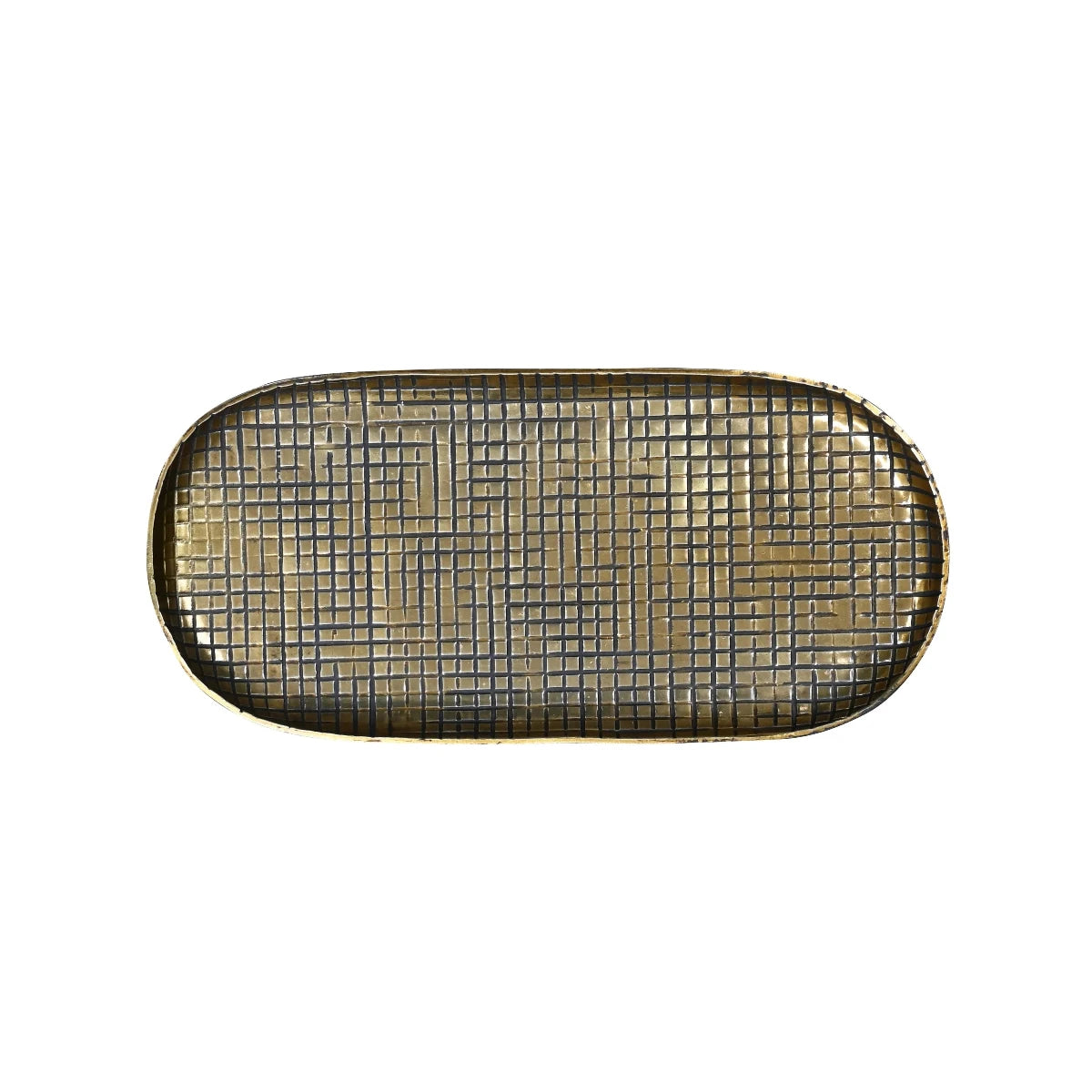 Ankara Oval Small Tray - Vintage Brass